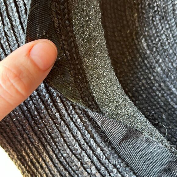 Betmar New York Black Straw Hat Wide Brim Rose Accent Church Derby Tea - Picture 11 of 13